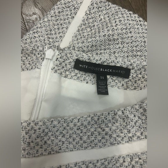 White House Black Market Elegant Gray and White Shimmer Skirt - Picture 5 of 5